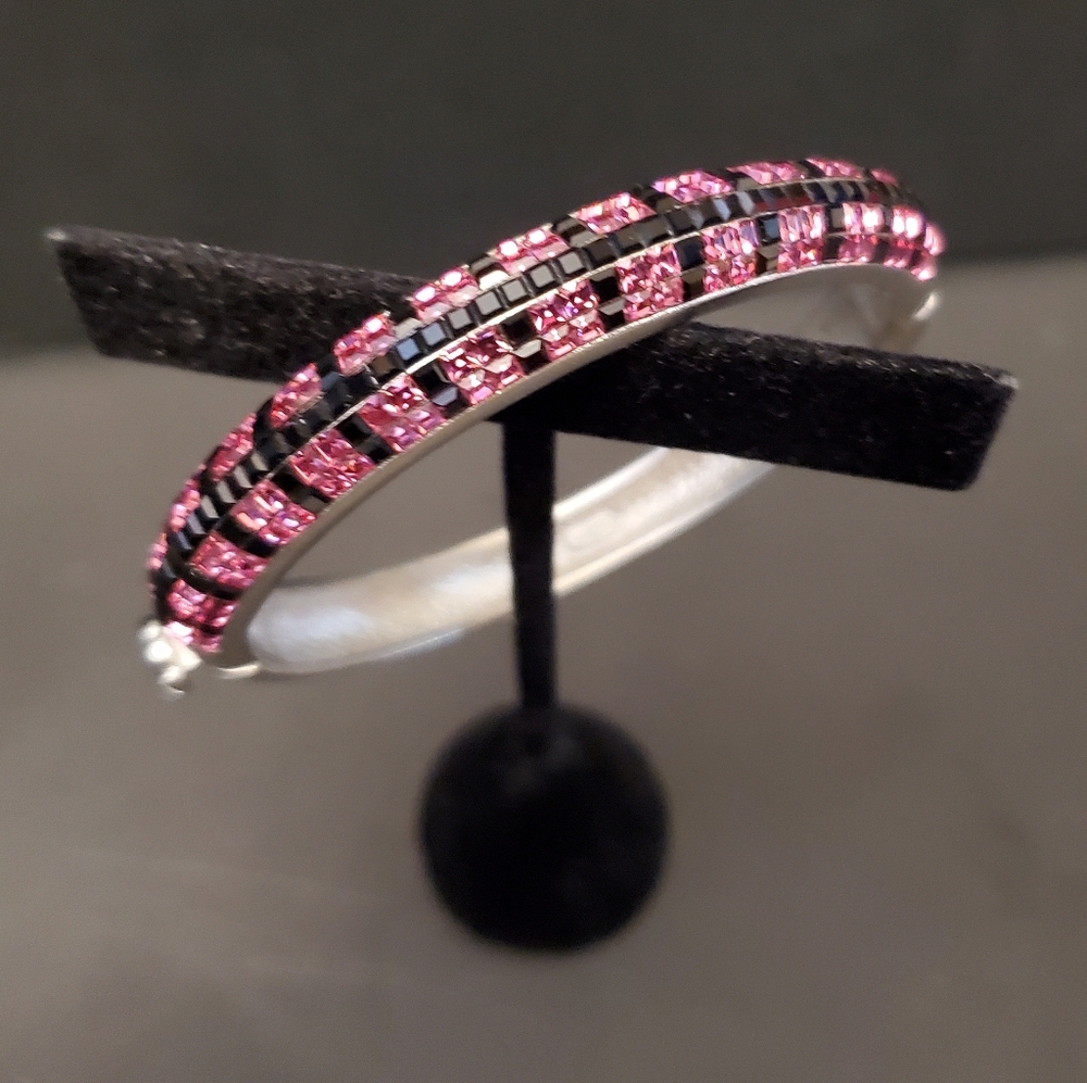 Butler Pink And Black Crystal Bangle